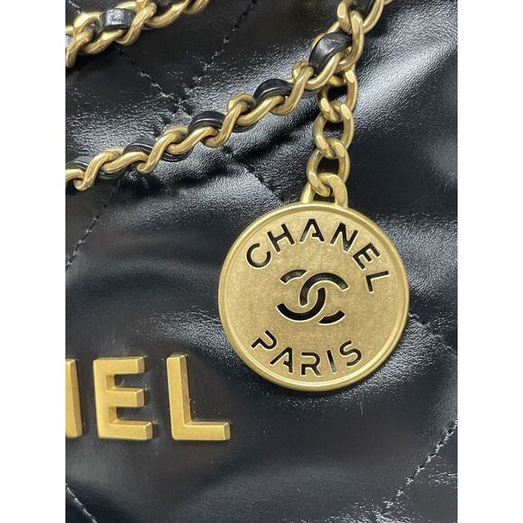 Chanel 22 Mini Bag Black NEW Hobo Tote Shopping Bag - Picture 11 of 14